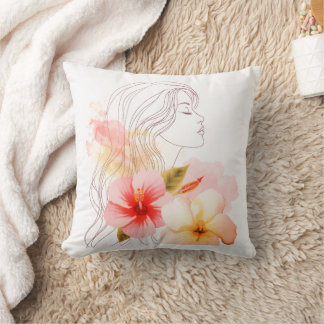Cojín Decorativo Gir close her eyes whithe red flower