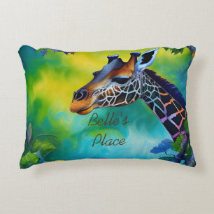 Cojín Decorativo Girafa en los árboles