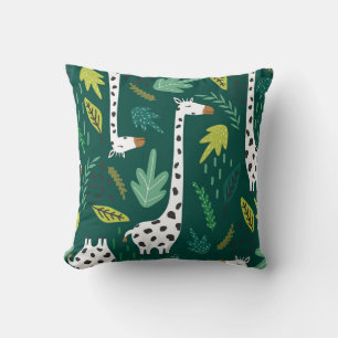 Cojín Decorativo Girafas coloridas: Patrón animal decorativo.