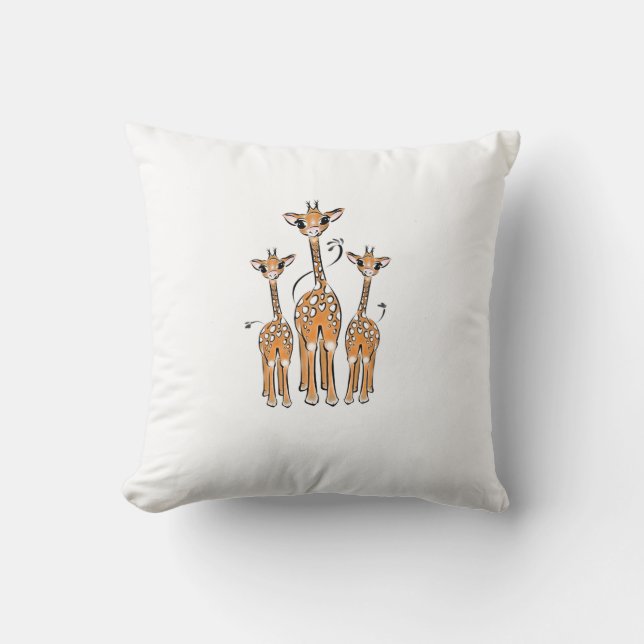 Cojín Decorativo Girafas para bebés, animales de safari (Anverso)