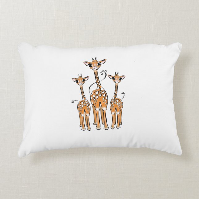 Cojín Decorativo Girafas para bebés, animales de safari (Anverso)
