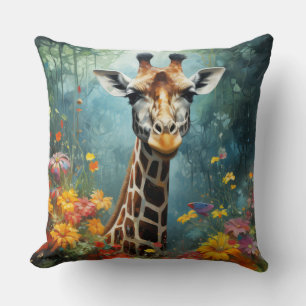 Cojín Decorativo Giraffe Animal Wildlife Wilderness Colorful Print