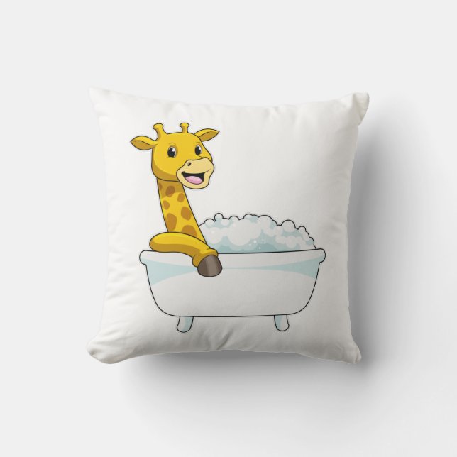 Cojín Decorativo Giraffe con bañera con espuma (Anverso)