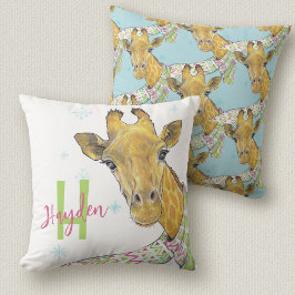 Cojín Decorativo Giraffe con la bufanda de los Navidades Cute diver