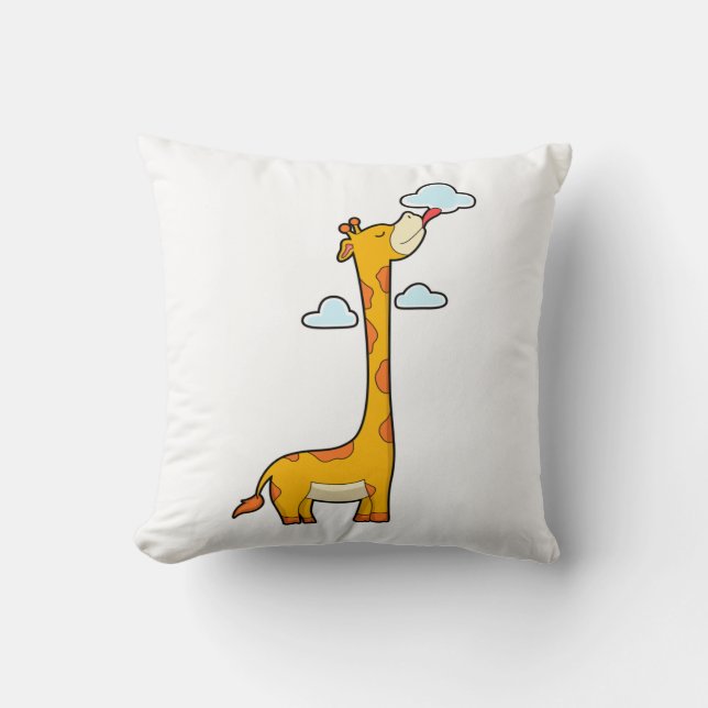 Cojín Decorativo Giraffe con nubes (Anverso)