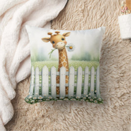 Cojín Decorativo Giraffe Del Bebé Con Daisy