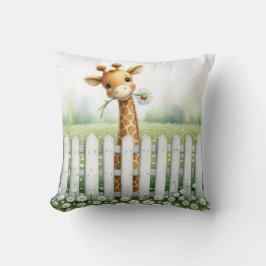 Cojín Decorativo Giraffe Del Bebé Con Daisy