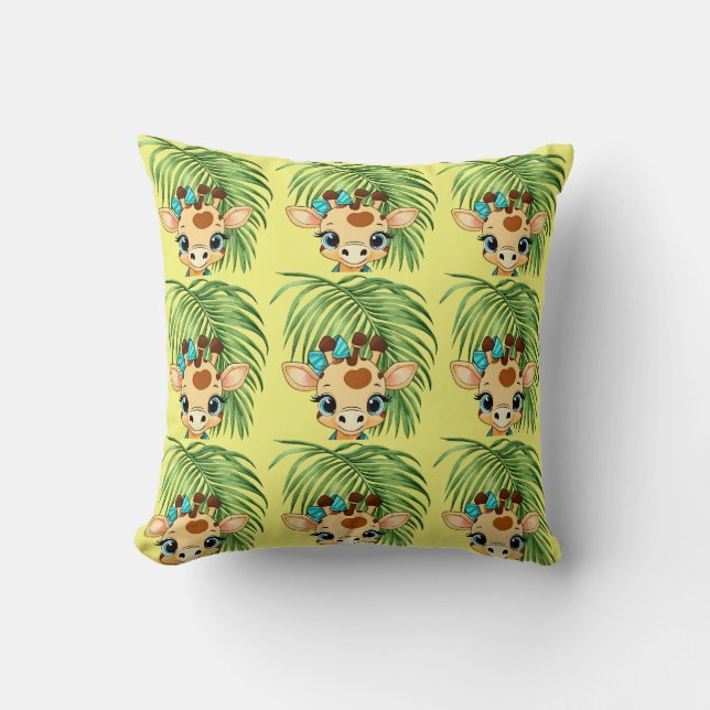 Cojín Decorativo Giraffe in the Savanna Throw Pillow (Anverso)