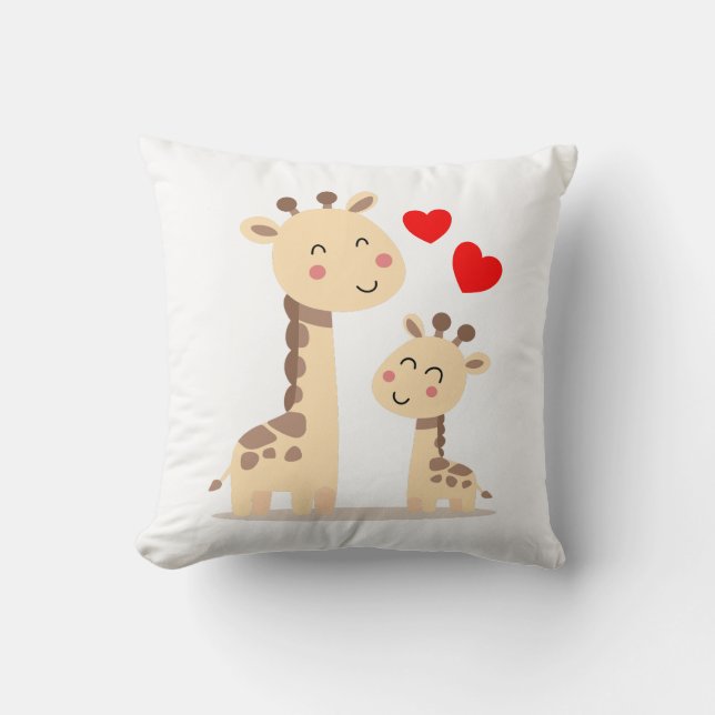 Cojín Decorativo Giraffe Mami und Kind  (Anverso)