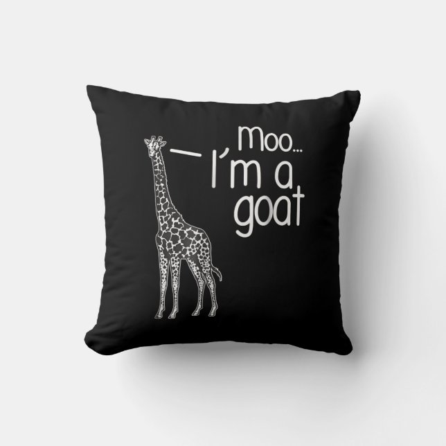 Cojín Decorativo Giraffe Moo Soy una cabra (Anverso)
