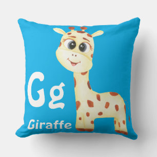Cojín Decorativo Giraffe personalizar ABC: Letra G - Añadir tu nomb