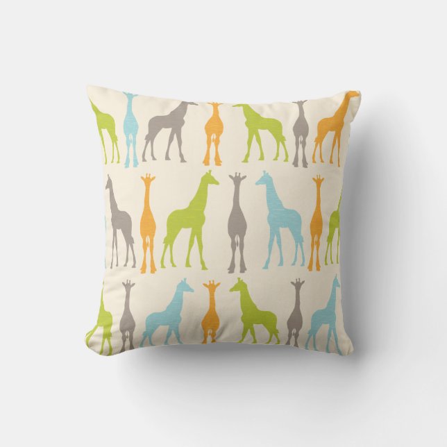 Cojín Decorativo Giraffe Silhouette Nursery Pillow (Anverso)