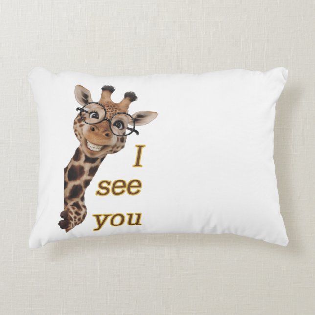 Cojín Decorativo Giraffe.Text.Te veo (Anverso)