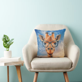 Cojín Decorativo Giraffe Usando Anteojos
