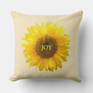 Cojín Decorativo Girasol amarillo moderno en Champagne Beige