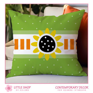 Cojín Decorativo Girasol amarillo verde moderno