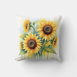 Cojín Decorativo Girasol Amarillo Vibrante Aguada
