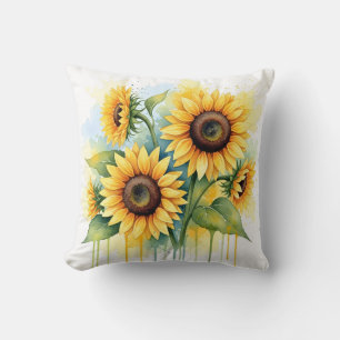 Cojín Decorativo Girasol Amarillo Vibrante Aguada