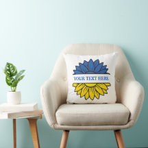 Girasol azul/amarillo. Texto personalizado. ¡Perso
