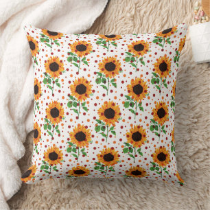 Cojín Decorativo Girasol Brillante y Patrón Floral de Verano con Lu