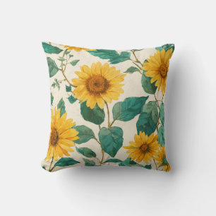Cojín Decorativo Girasol Clásico Floral Rústico y Elegante