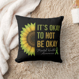 Cojín Decorativo Girasol de Conciencia sobre Salud Mental