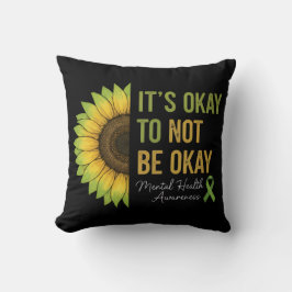 Cojín Decorativo Girasol de Conciencia sobre Salud Mental