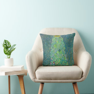 Cojín Decorativo Girasol de Klimt, Flores Vintage Art Nouveau