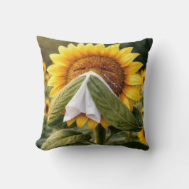 Cojín Decorativo Girasol estornudando en un pañuelo