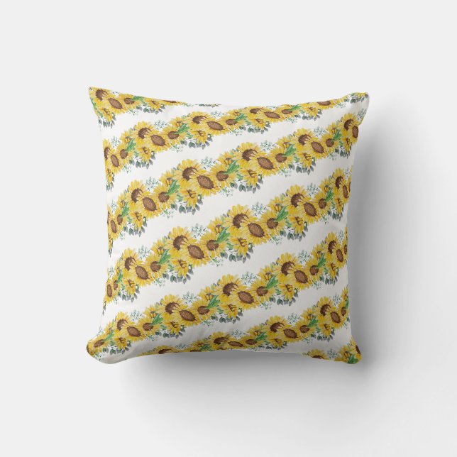 Cojín Decorativo girasol, floral, (Anverso)