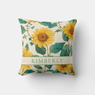 Cojín Decorativo Girasol Floral Clásico Rústico y Elegante