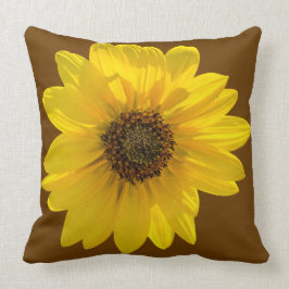 Cojín Decorativo Girasol (Helianthus) iluminado por el sol