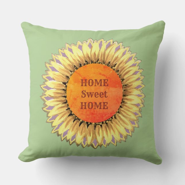 Cojín Decorativo Girasol Hogar Dulce Hogar (Anverso)