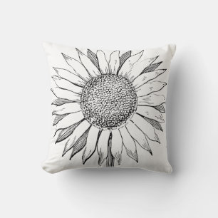 Cojín Decorativo Girasol ilustrado