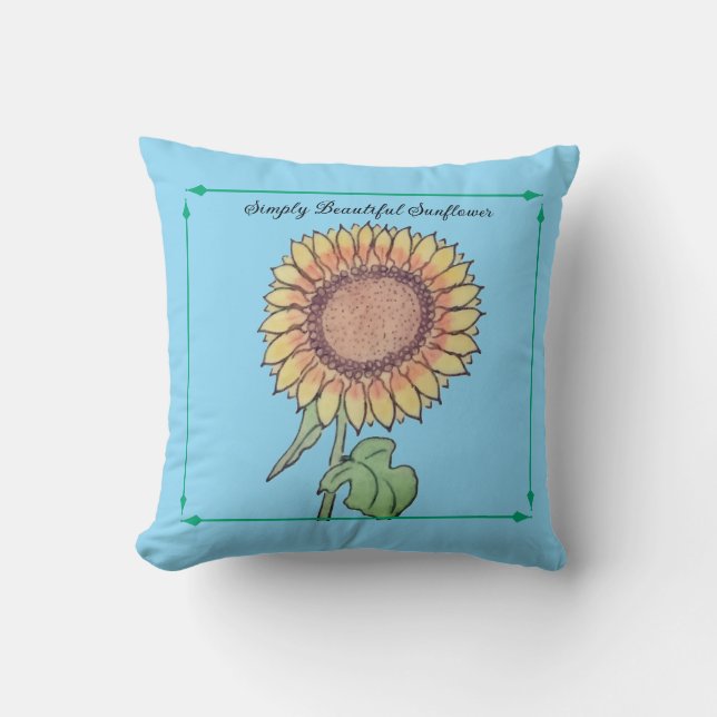 Cojín Decorativo Girasol simplemente hermoso (Anverso)