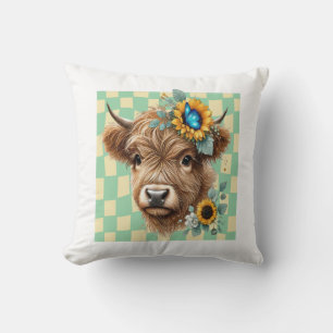Cojín Decorativo Girasol Vaca Png, Lindo Highland Cow
