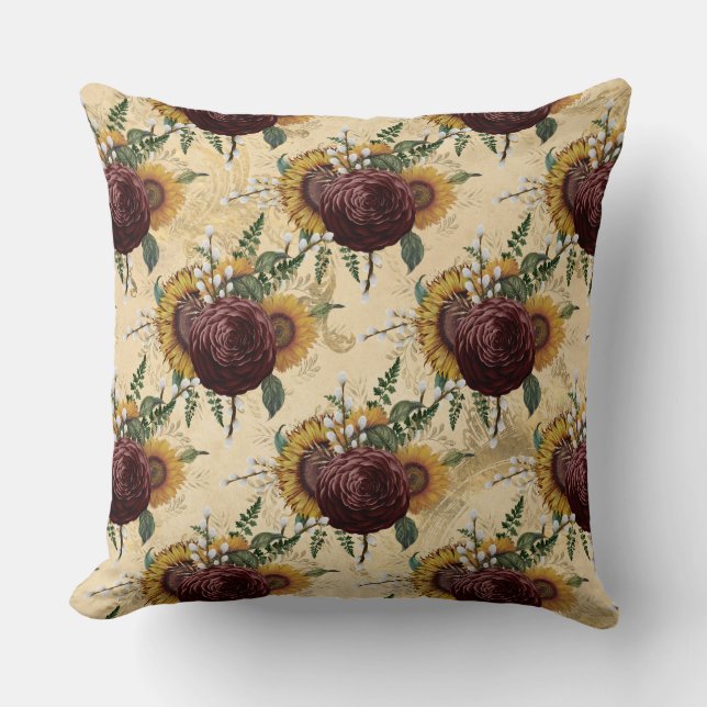 Cojín Decorativo Girasol y Ranunculus (Anverso)