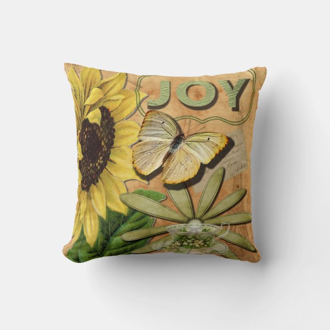 Cojín Decorativo Girasol y torre Eiffel (Anverso)