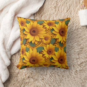 Cojín Decorativo girasoles 3d