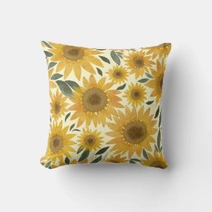 Cojín Decorativo Girasoles acuarela