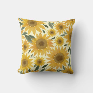 Cojín Decorativo Girasoles acuarela