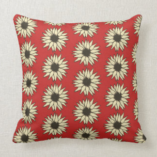 Cojín Decorativo Girasoles De Marfil En Gran Tamaño Rojo