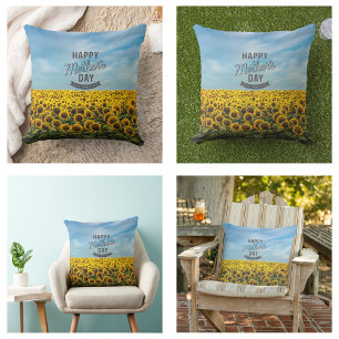Cojín Decorativo Girasoles Elegantes Floral Mejor Mamá