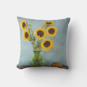 Cojín Decorativo Girasoles en jarrón sobre mesa