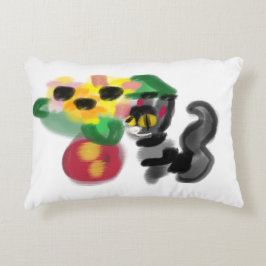 Cojín Decorativo Girasoles gato negro