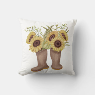 Cojín Decorativo Girasoles primaverales con brotes