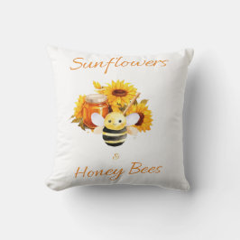 Cojín Decorativo "girasoles y abejas melíferas"