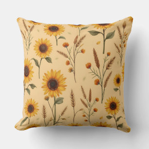 Cojín Decorativo Girasoles y hierbas, autora Natasha Us
