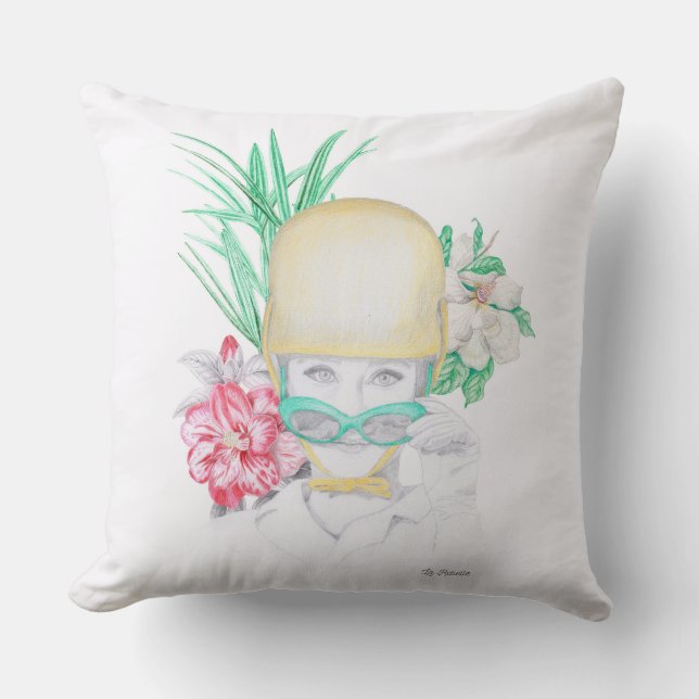 Cojín Decorativo Girl and flowers (Anverso)