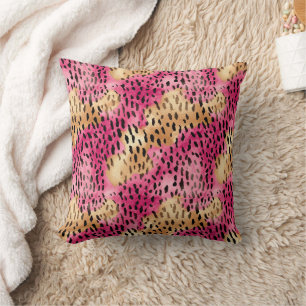 Cojín Decorativo Girly Glam Gold Pink Leopard